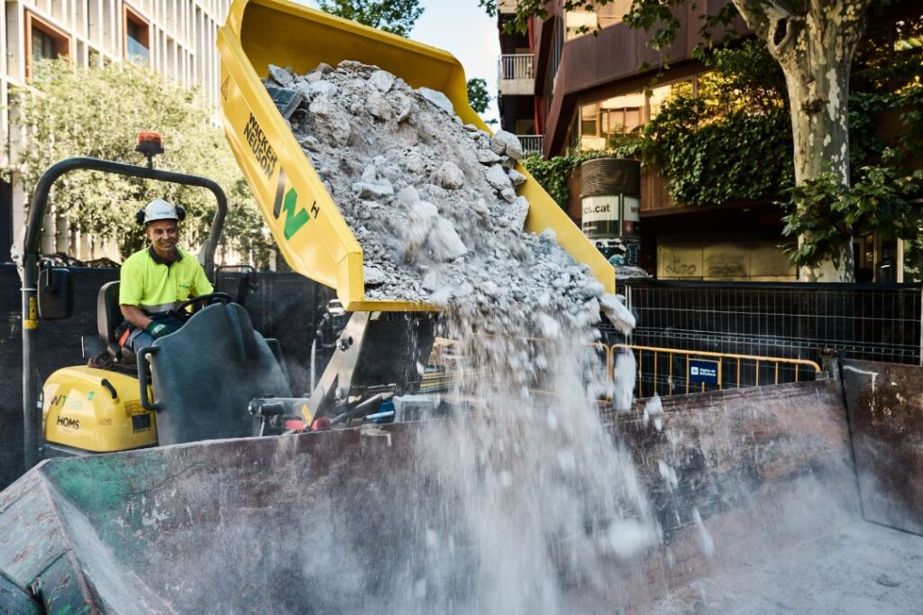 Der E-Raddumper von Wacker Neuson in Barcelona